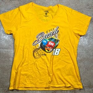Joe‎ Gibbs Racing Kyle Busch #18 M&M Racing Womens V Neck T-Shirt  Size L TEE